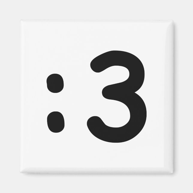 Imán Emoticon cara de gato :3 (Frente)