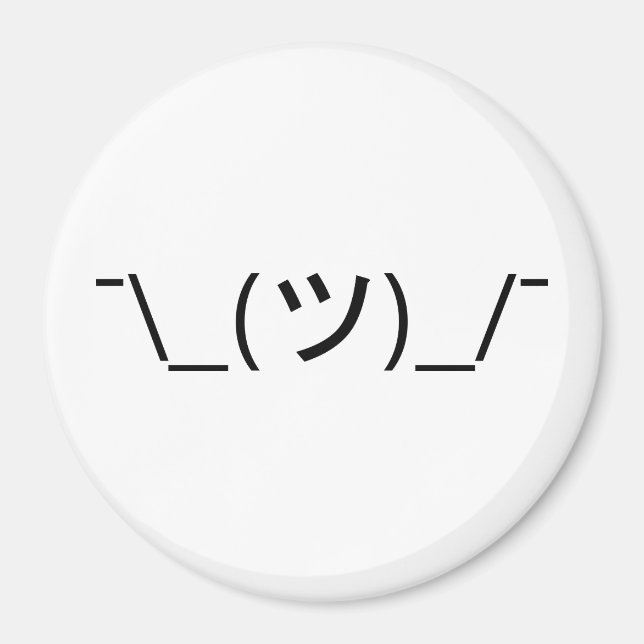 Imán Emoticon de arbusto ¯\_(ツ)_/ Ø Kaomoji japonés (Frente)