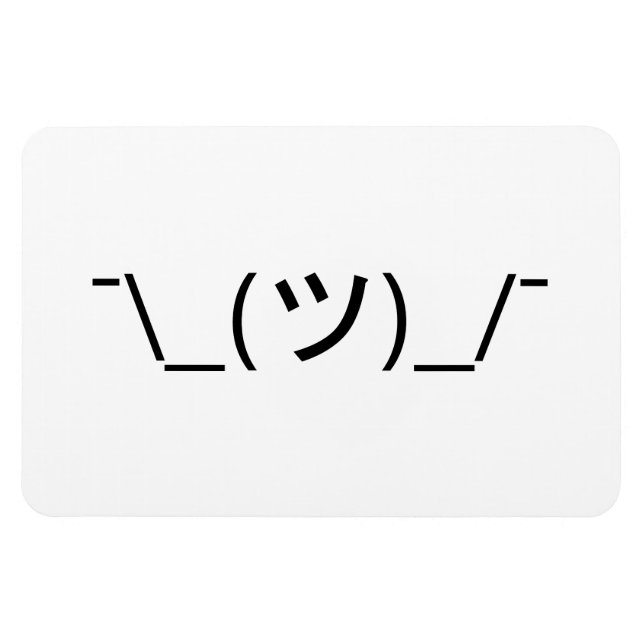Imán Emoticon de arbusto ¯\_(ツ)_/ Ø Kaomoji japonés (Horizontal)