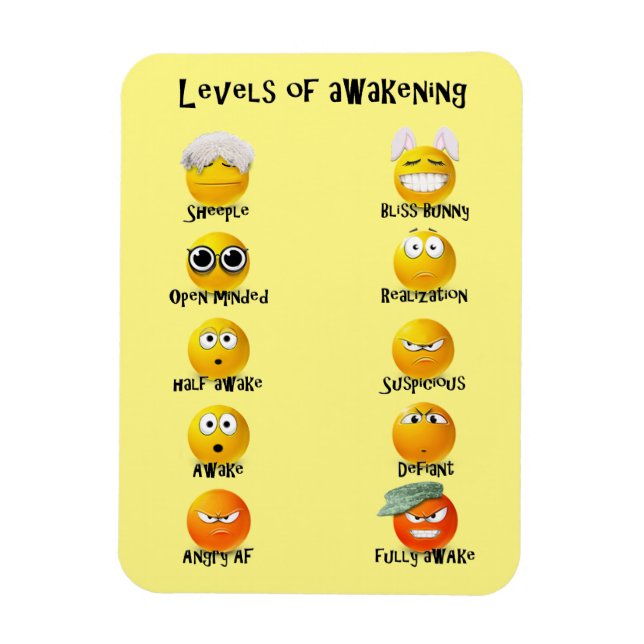 Imán Emoticon en etapas de despertar de Emoji suave (Vertical)