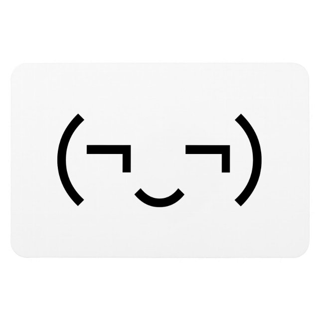 Imán Emoticon smug (‿) Kaomoji japonés (Horizontal)