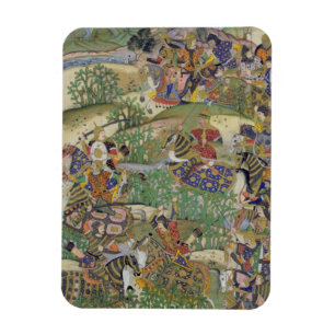 Imán Emperador Akbar (r.1556-1605) en la batalla de