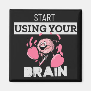 Imán Empieza a usar tu cerebro Divertido diseño cereb