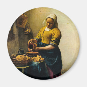 Imán Empleada de criada de Vermeer que vierte leche (al