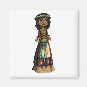 Imán Empleada de flores