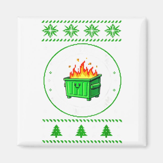 Imán Employee Dumpster Fire Resnse Team Ugly Christmas  (Frente)
