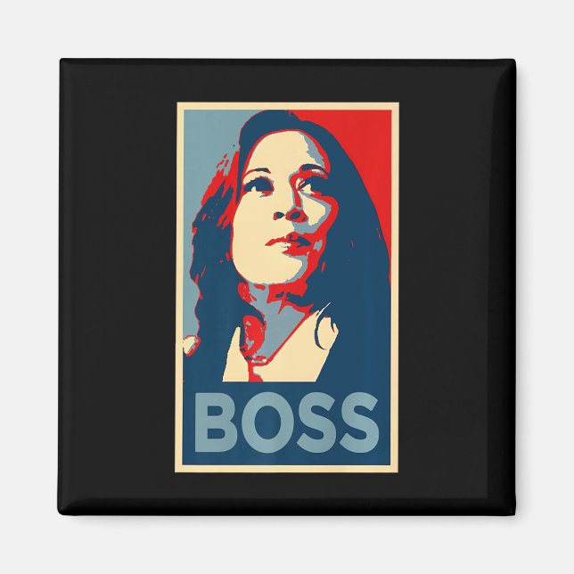 Imán Empower Boss Kamala Harris Poster de Esperanza 47  (Frente)