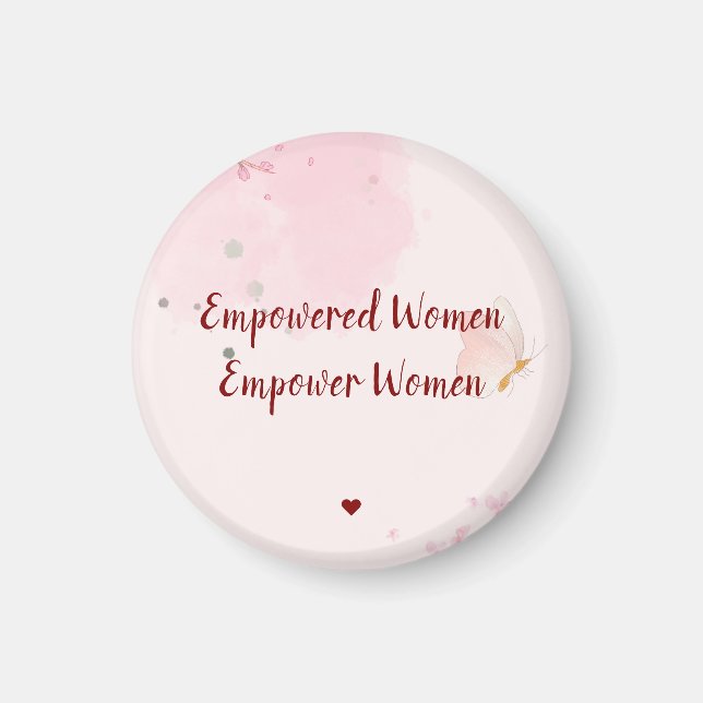 Imán Empowered Women Empower Women Pink Watercolor Chic (Frente)