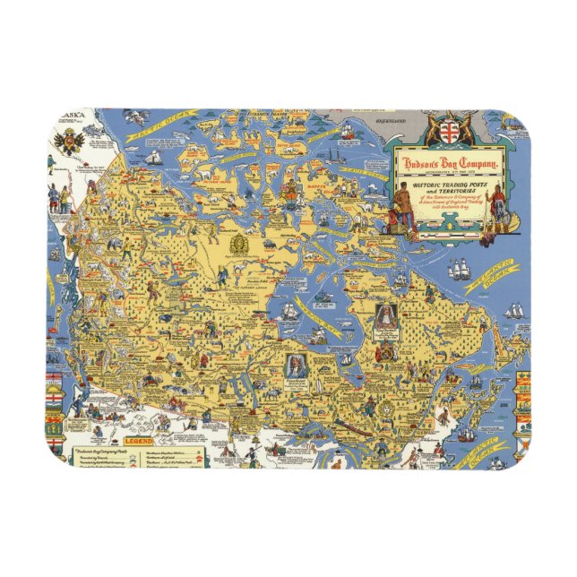 Imán Empresa de Bahía de Hudson - Mapa de Canadá (Horizontal)
