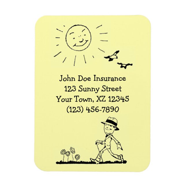 Imán Empresario retro en el día soleado (Vertical)