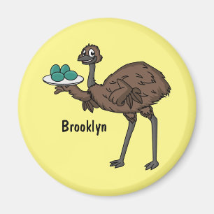 Imán Emu con ilustracion personalizado de huevos