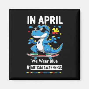 Imán En Abril Nosotros Usamos Azul Dinosaurio Divertido