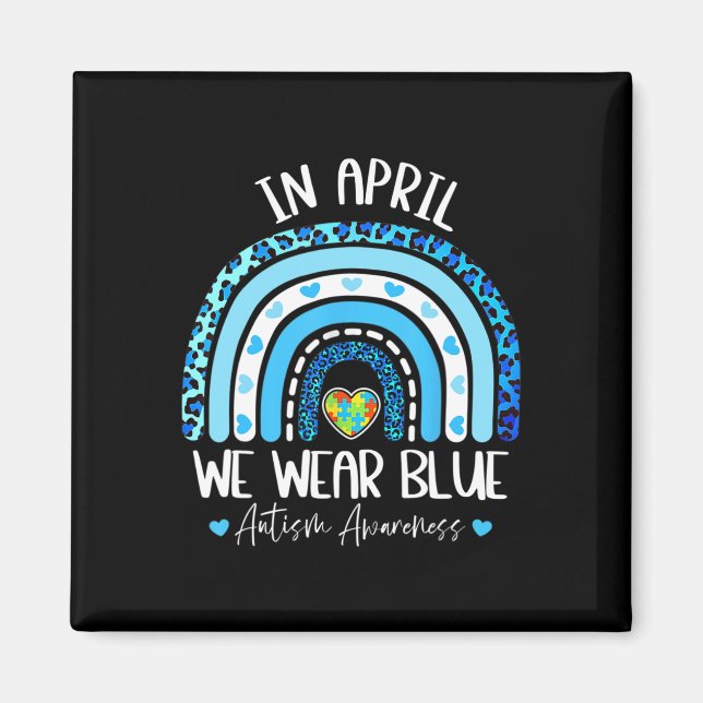 Imán En Abril Usamos Blues Autism Awareness Mes Puzz (Frente)