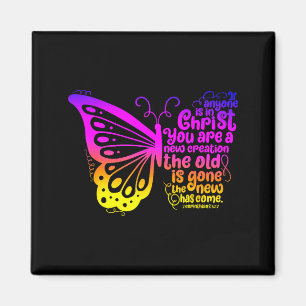 Imán En Cristo eres una nueva creación mariposa colorid
