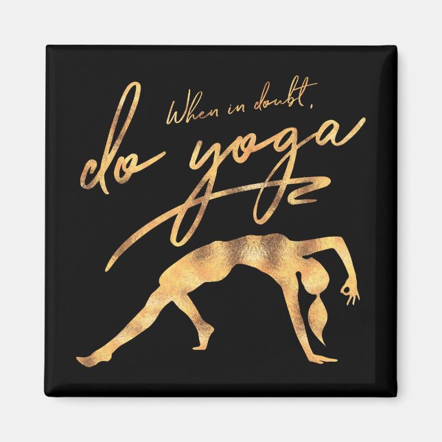 Imán En Duda, Haz El Relieve metalizado dorado Faux Del (Frente)