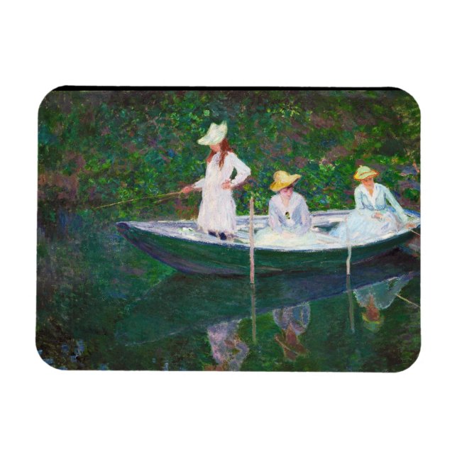 Imán En el barco noruego en Giverny Claude Monet (Horizontal)