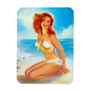Imán En el Beach Pin Up