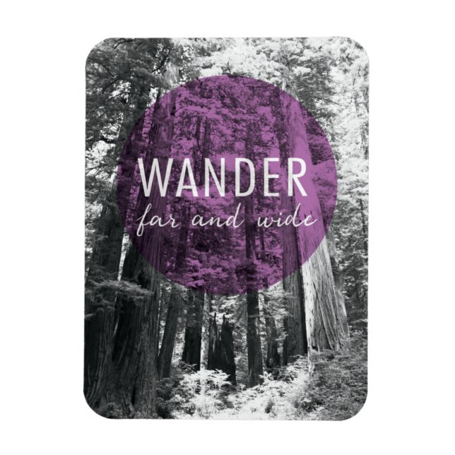 Imán En el bosque | Wander Far y Wide Quote (Vertical)