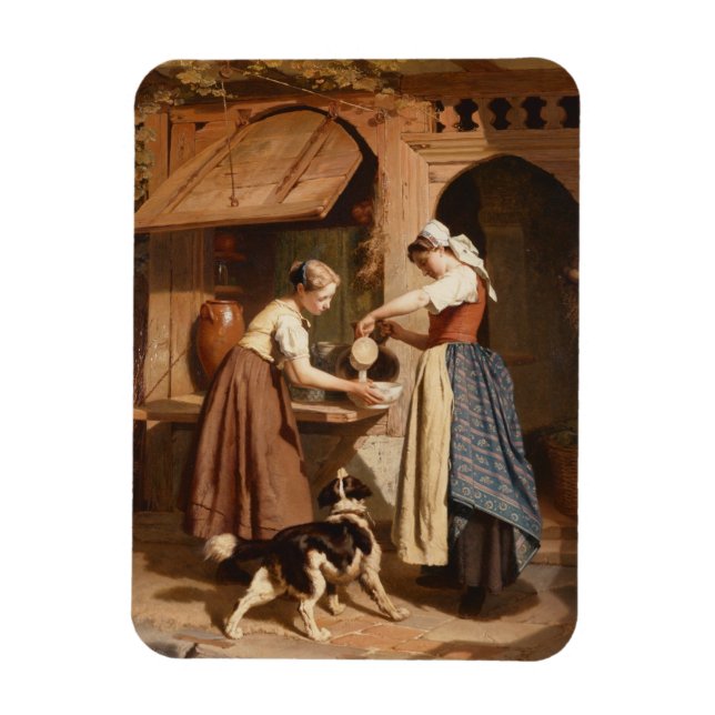 Imán En el Dairy, 1866 (aceite en el panel) (Vertical)