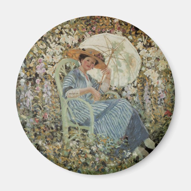 Imán En el jardín, Giverny de Frederick Frieseke (Frente)