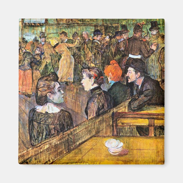 Imán En el Moulin de la Gallette, por Toulouse-Lautrec (Frente)