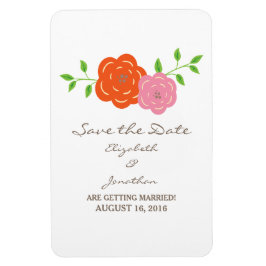 Imán En el Naranja de Bloom Pink Save the Date Flexi Ma