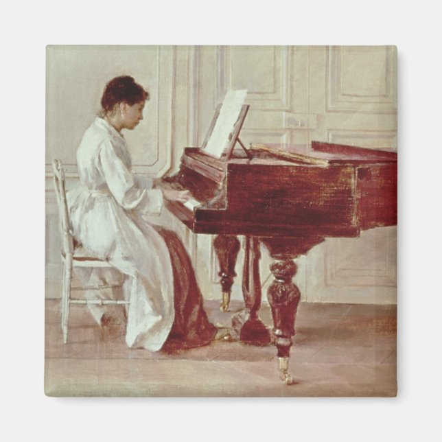 Imán En el piano, 1887 (aceite sobre lienzo) (Frente)