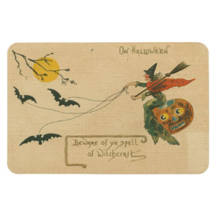 Imán En Halloween Cuidado con la Vendimia de Brujería