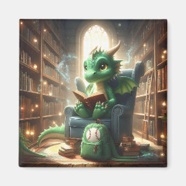 Imán En la biblioteca - Green Dragon Magnet