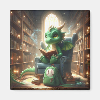 Imán En la biblioteca - Green Dragon Magnet