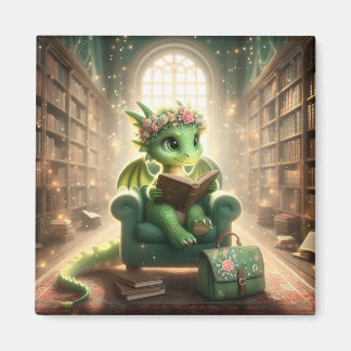 Imán En la biblioteca - Green Dragon Magnet