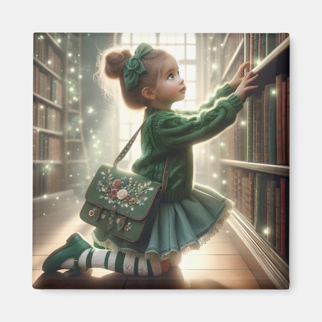 Imán En la Biblioteca - Mimán Verde (Frente)