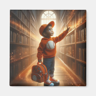Imán En la Biblioteca - Naranja Magnet