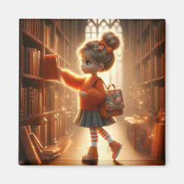 Imán En la Biblioteca - Naranja Magnet