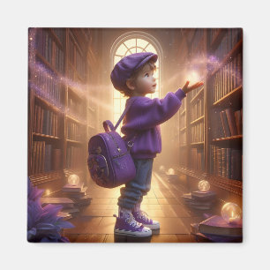 Imán En la biblioteca - Purple Magnet