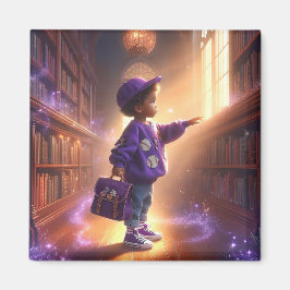 Imán En la biblioteca - Purple Magnet