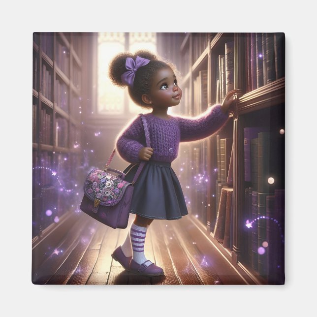 Imán En la biblioteca - Purple Magnet (Frente)