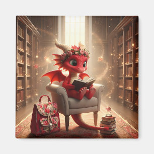 Imán En la biblioteca - Red Dragon Magnet