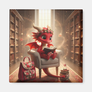 Imán En la biblioteca - Red Dragon Magnet