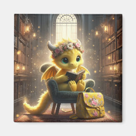 Imán En la biblioteca - Yellow Dragon Magnet