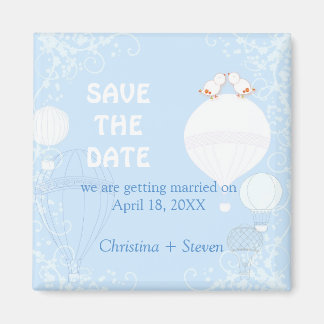 Imán En la boda azul Air Baby Save the Date
