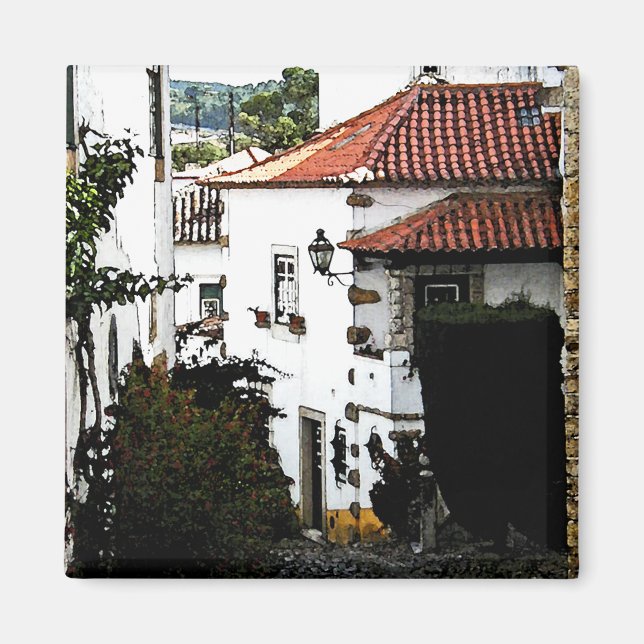 Imán En la calle Obidos Portugal (Frente)