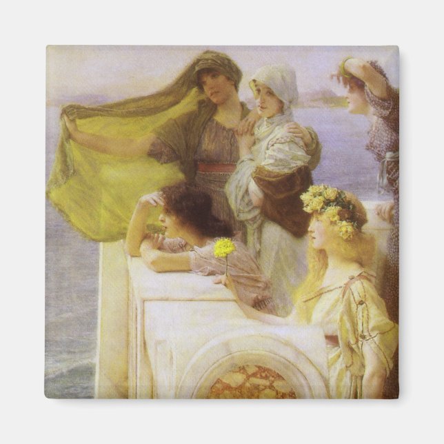 Imán En la Cuna de Afrodita de Sir Lawrence Alma Tadema (Frente)