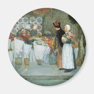 Imán En La Florista de Childe Hassam, Arte Antiguo Fino