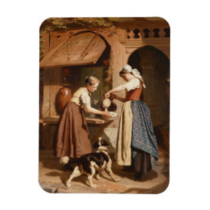 Imán En la lechería, 1866 (aceite en el panel)