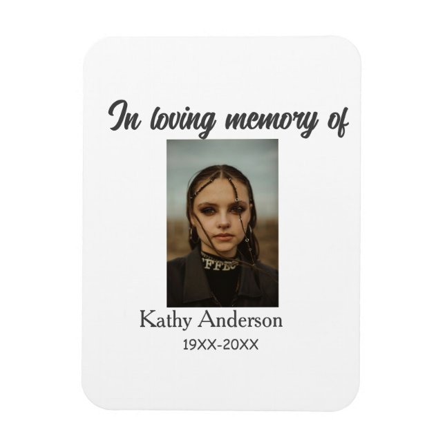 Imán En la memoria amorosa de add name memorial keepsak (Vertical)