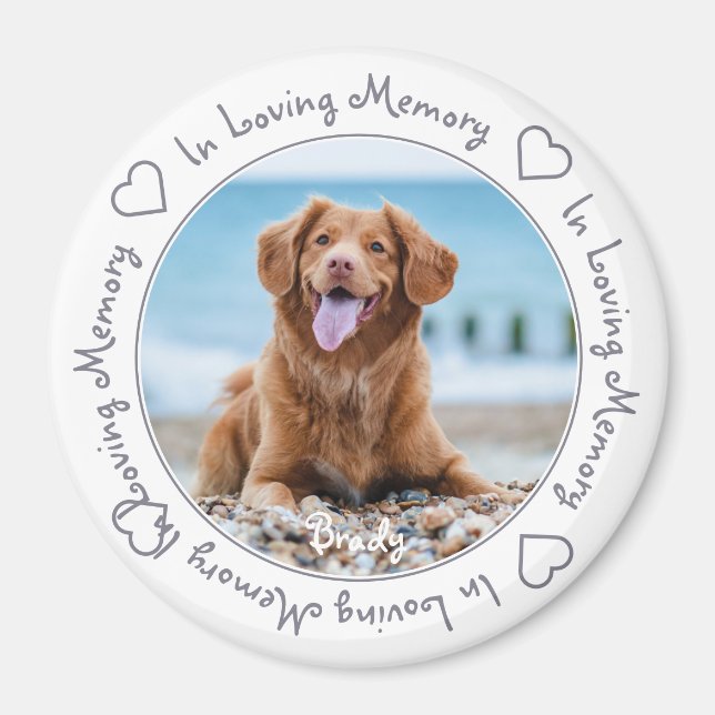 Imán En la memoria amorosa Keepsake Mascota Perro conme (Frente)