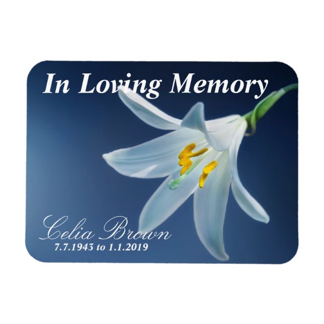Imán En la memoria amorosa Lirio blanco | Funeral, Memo (Horizontal)
