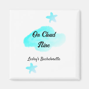 Imán En la nube nueve nubes pastel azul estrella desped
