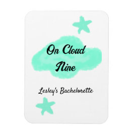 Imán En la nube nueve nubes pastel verde estrellas desp